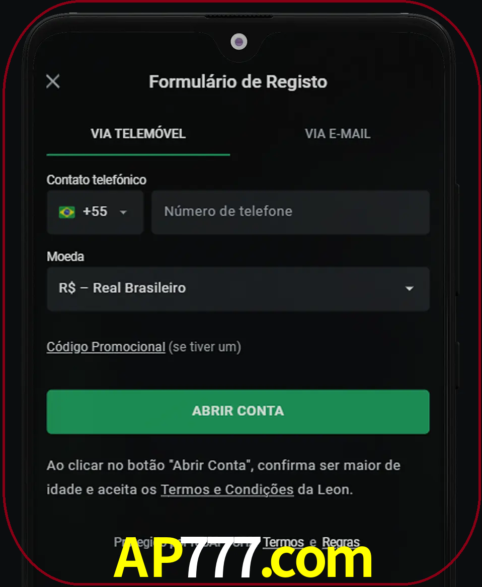 Abra o aplicativo e inicie o processo de registro.